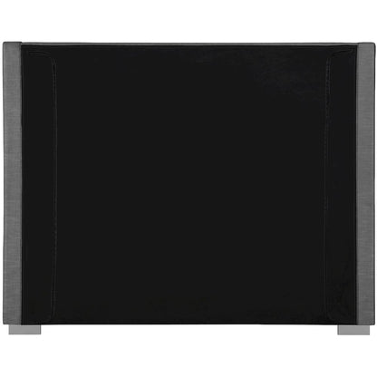 Royce Grey Linen Textured Fabric King Bed