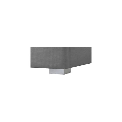 Royce Grey Linen Textured Fabric King Bed