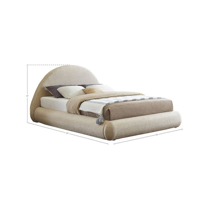 Rudy Beige Teddy Fabric Full Bed