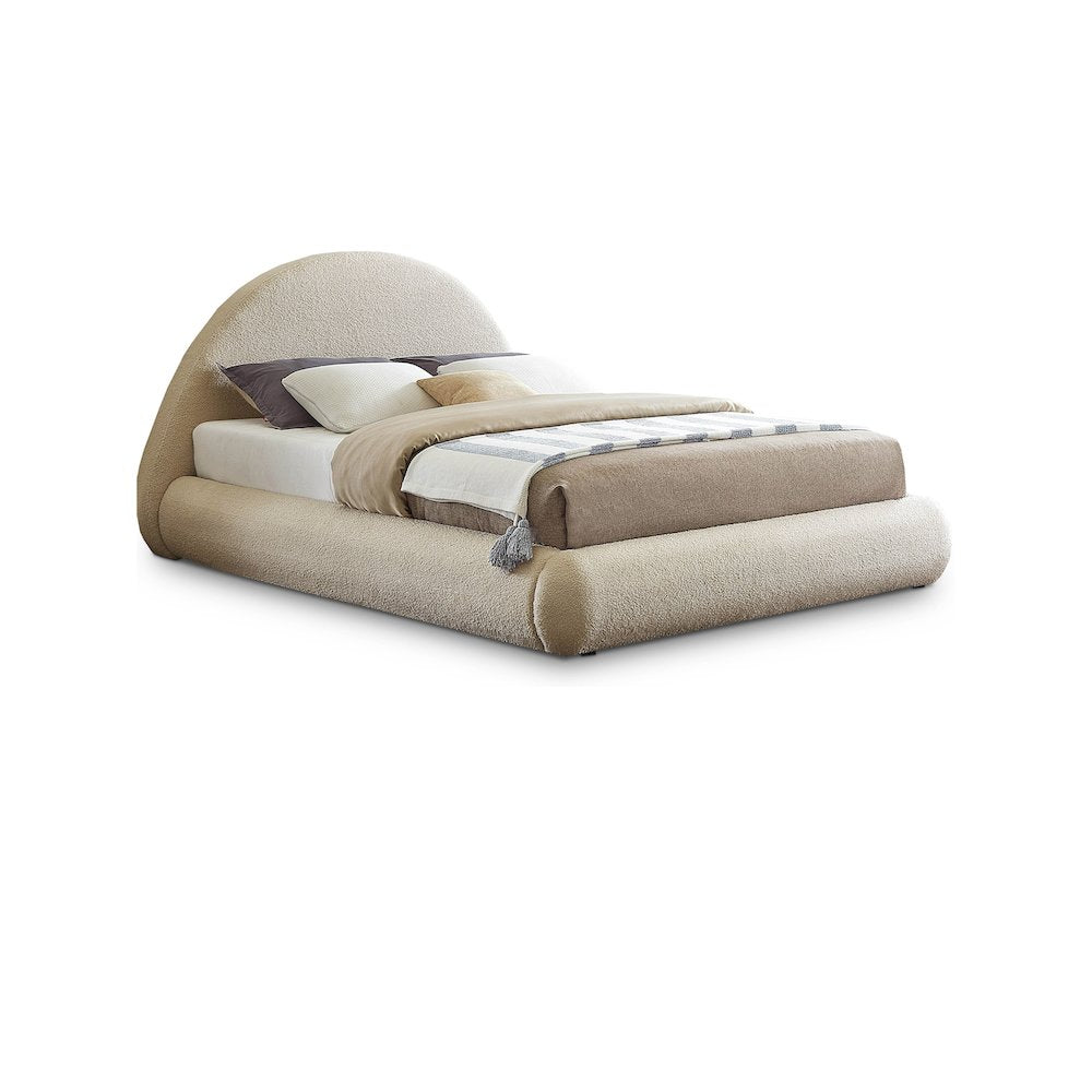Rudy Beige Teddy Fabric Full Bed