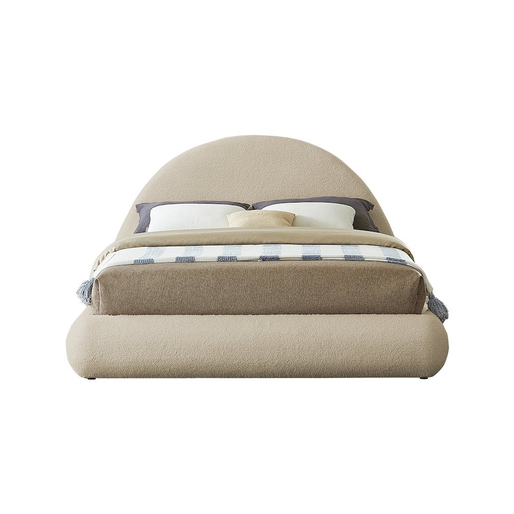 Rudy Beige Teddy Fabric Full Bed