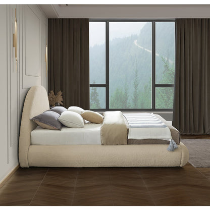 Rudy Beige Teddy Fabric Full Bed