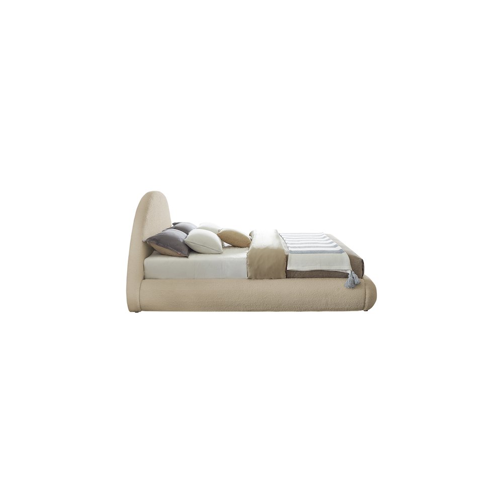 Rudy Beige Teddy Fabric King Bed