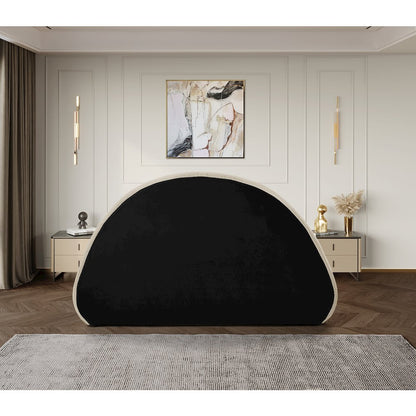 Rudy Beige Teddy Fabric Queen Bed