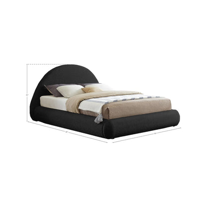 Rudy Black Teddy Fabric Full Bed
