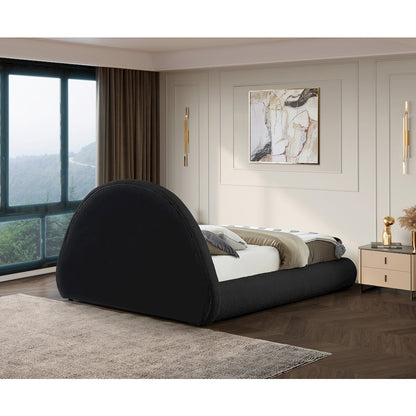 Rudy Black Teddy Fabric Full Bed