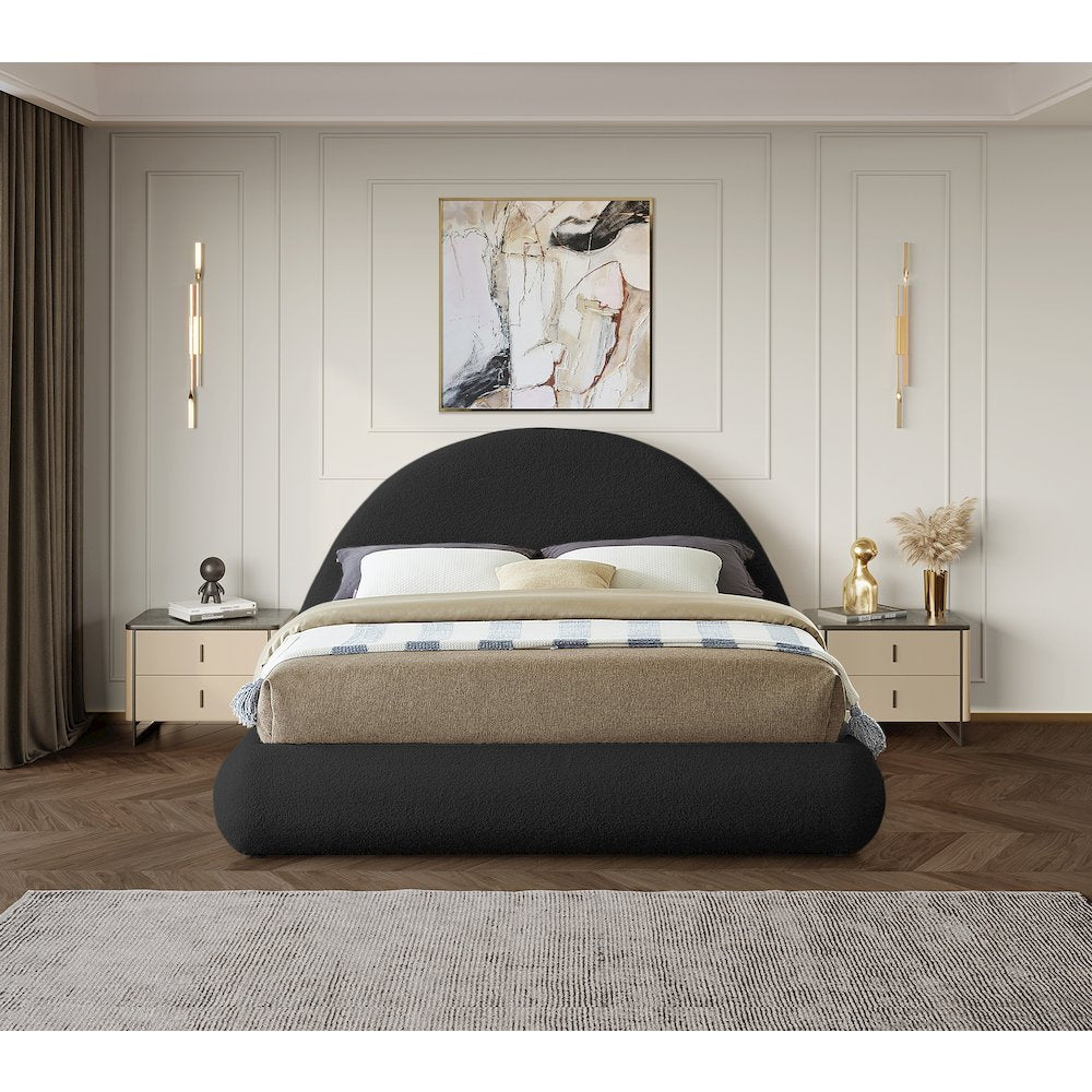 Rudy Black Teddy Fabric King Bed
