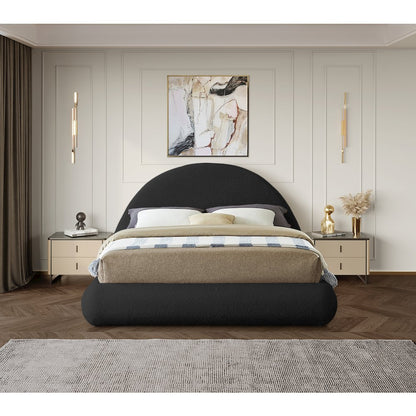 Rudy Black Teddy Fabric King Bed