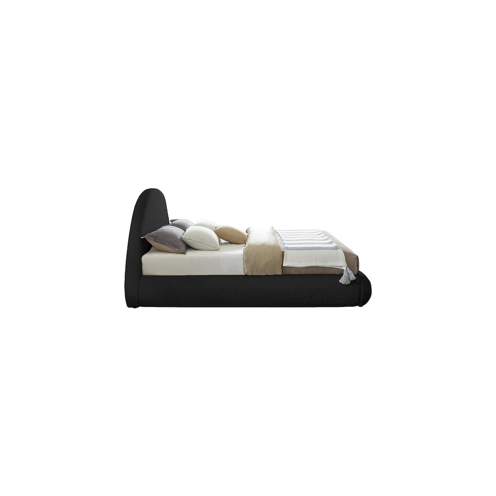 Rudy Black Teddy Fabric King Bed