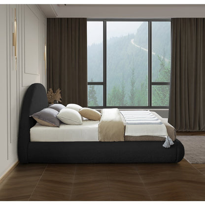 Rudy Black Teddy Fabric King Bed