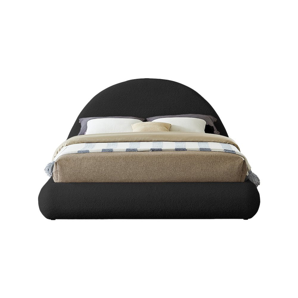 Rudy Black Teddy Fabric Queen Bed