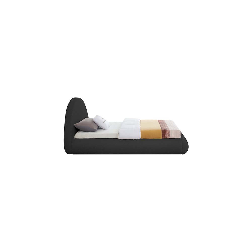 Rudy Black Teddy Fabric Twin Bed
