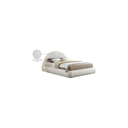 Rudy Cream Teddy Fabric Full Bed