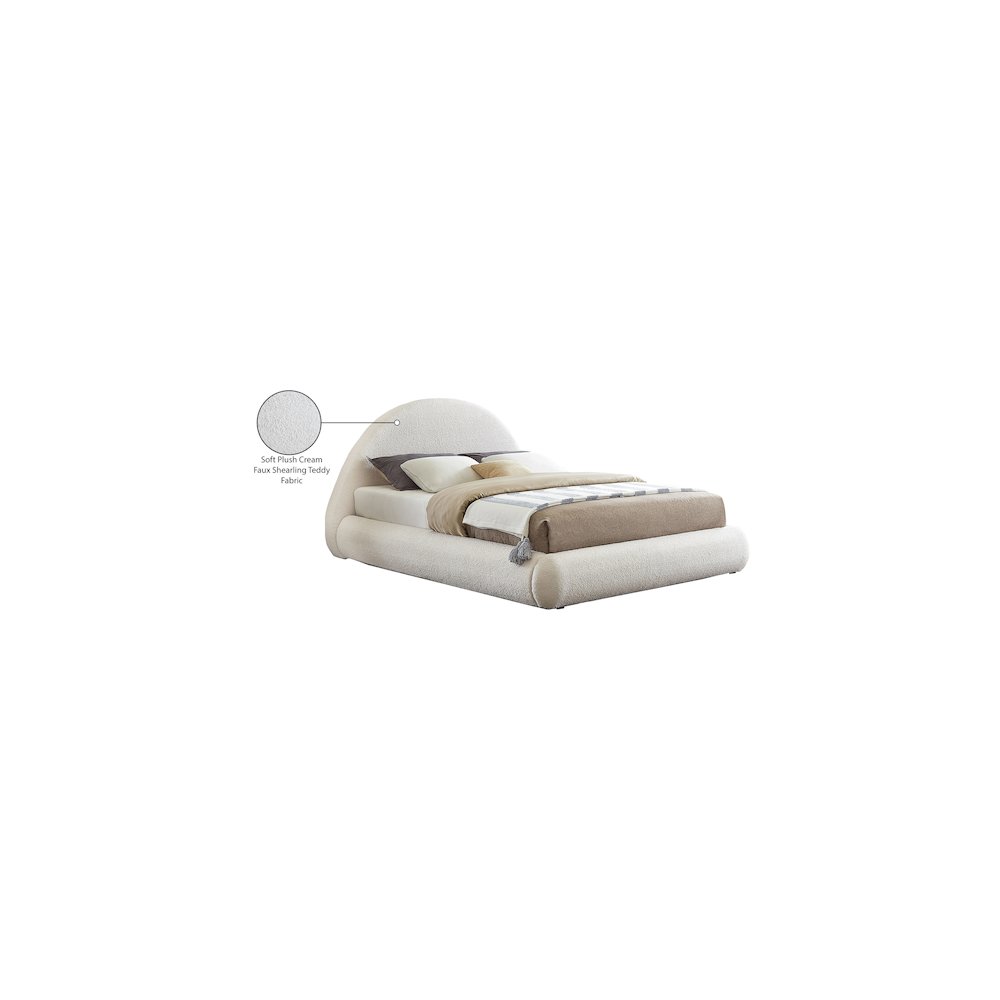 Rudy Cream Teddy Fabric Full Bed