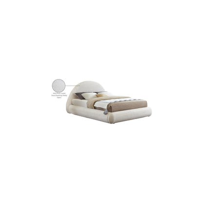 Rudy Cream Teddy Fabric Full Bed