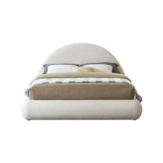 Rudy Cream Teddy Fabric Full Bed