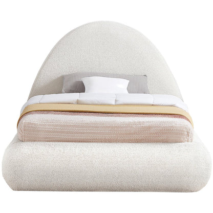 Rudy Cream Teddy Fabric Twin Bed
