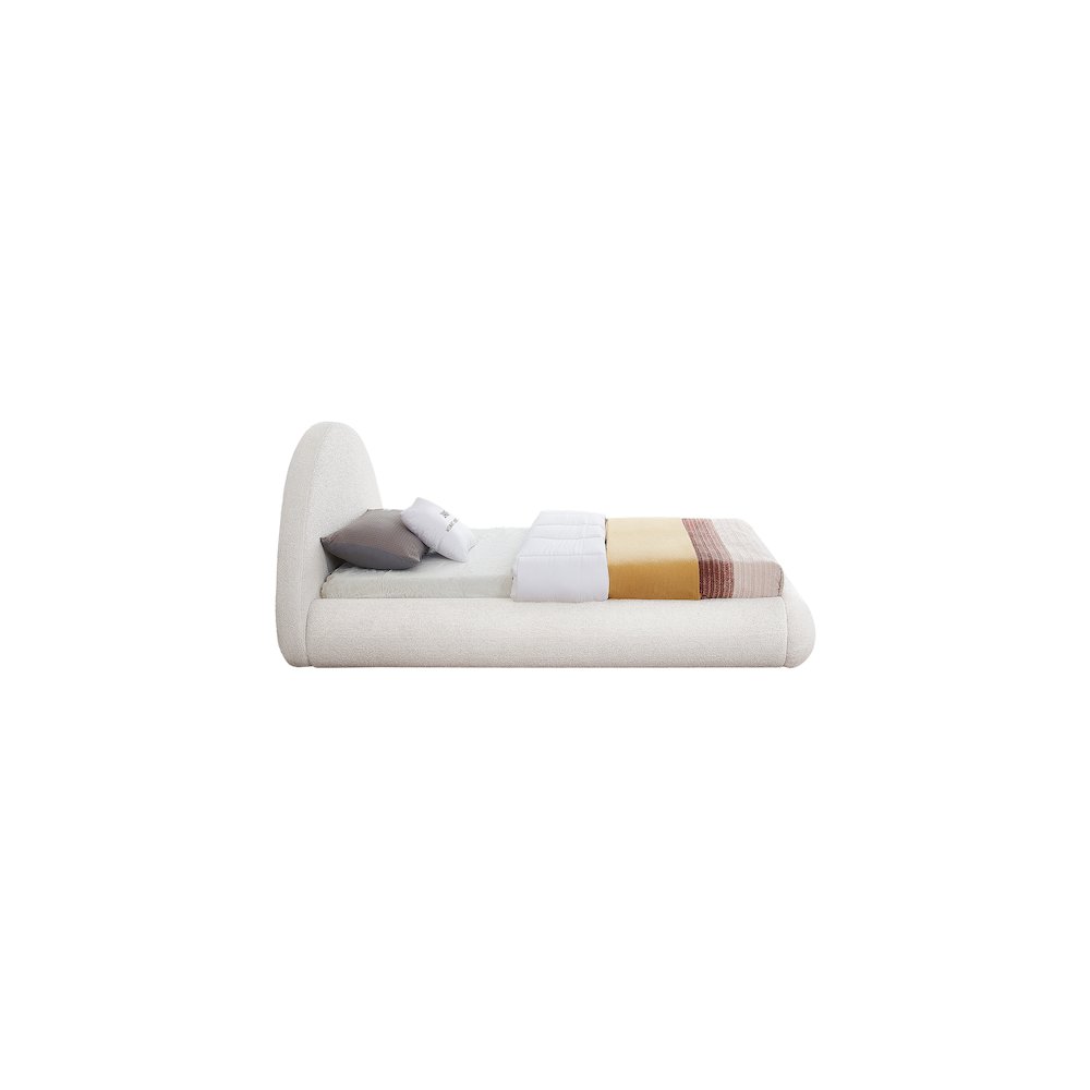 Rudy Cream Teddy Fabric Twin Bed