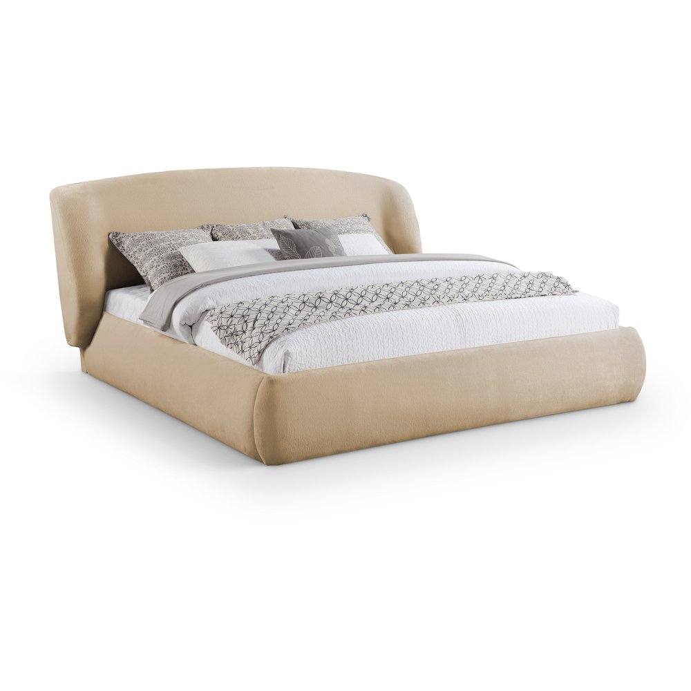 Sandro Beige Chenille Fabric Upholstered Full Bed