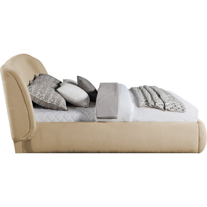 Sandro Beige Chenille Fabric Upholstered King Bed