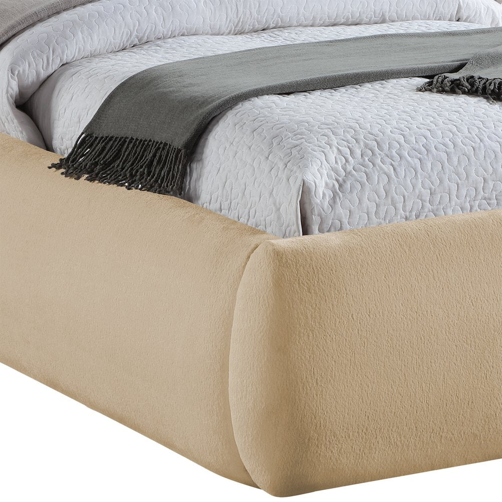Sandro Beige Chenille Fabric Upholstered King Bed