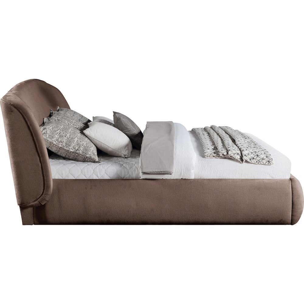 Sandro Brown Chenille Fabric Upholstered Full Bed
