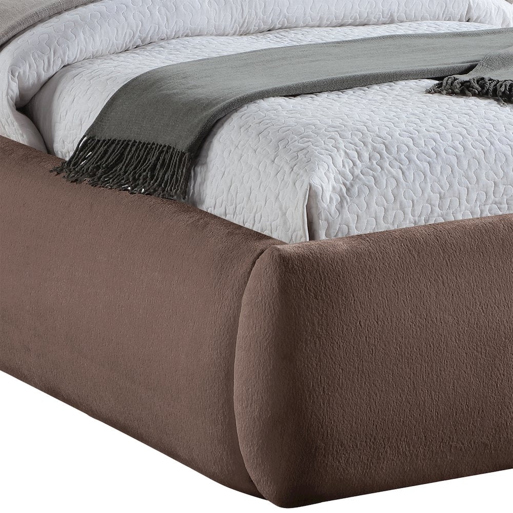 Sandro Brown Chenille Fabric Upholstered King Bed