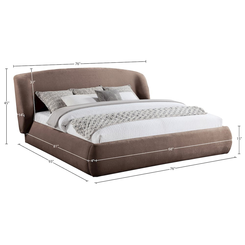 Sandro Brown Chenille Fabric Upholstered Queen Bed