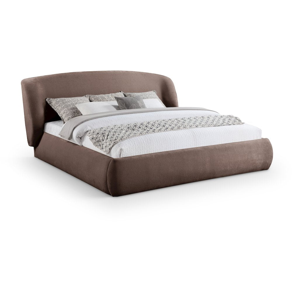 Sandro Brown Chenille Fabric Upholstered Queen Bed