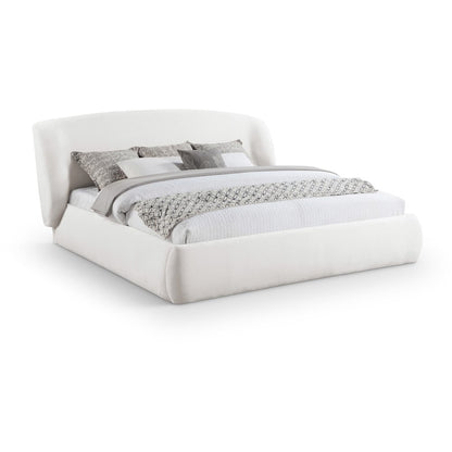 Sandro Cream Chenille Fabric Upholstered King Bed