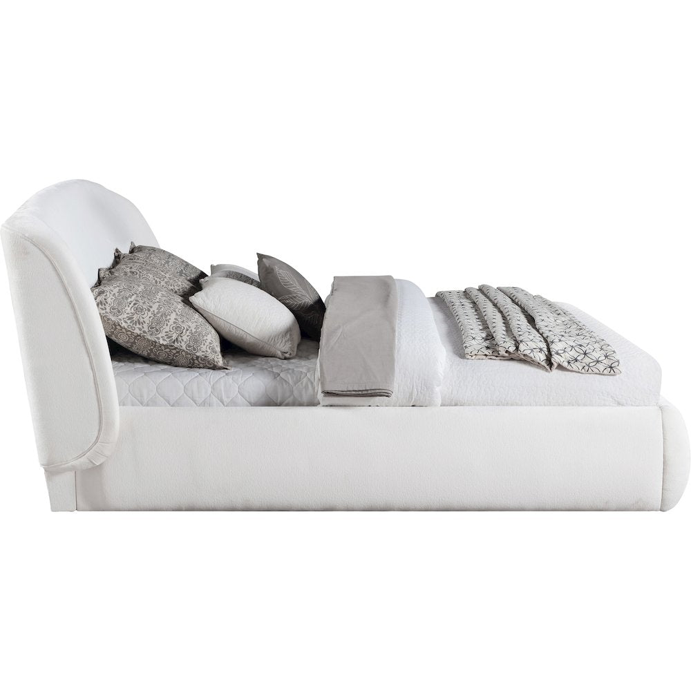 Sandro Cream Chenille Fabric Upholstered Queen Bed