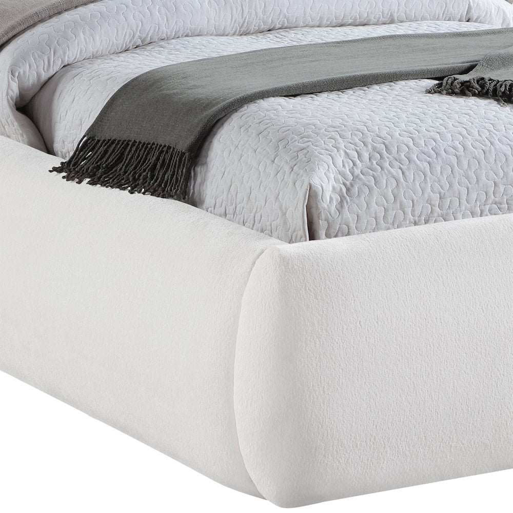 Sandro Cream Chenille Fabric Upholstered Twin Bed