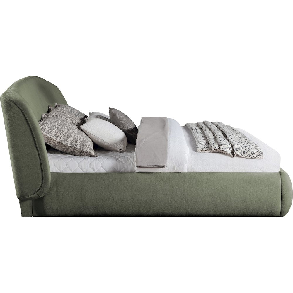 Sandro Green Chenille Fabric Upholstered Full Bed