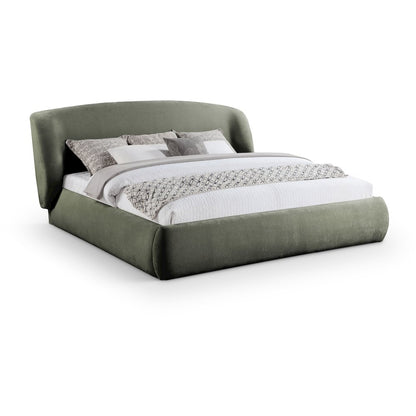 Sandro Green Chenille Fabric Upholstered King Bed