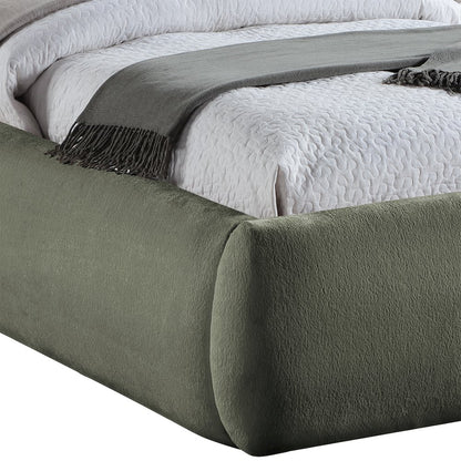 Sandro Green Chenille Fabric Upholstered Queen Bed