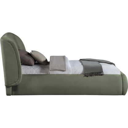 Sandro Green Chenille Fabric Upholstered Twin Bed