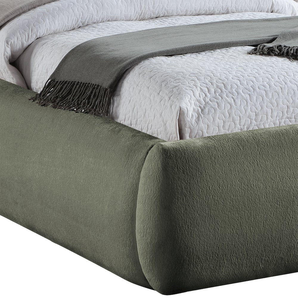 Sandro Green Chenille Fabric Upholstered Twin Bed