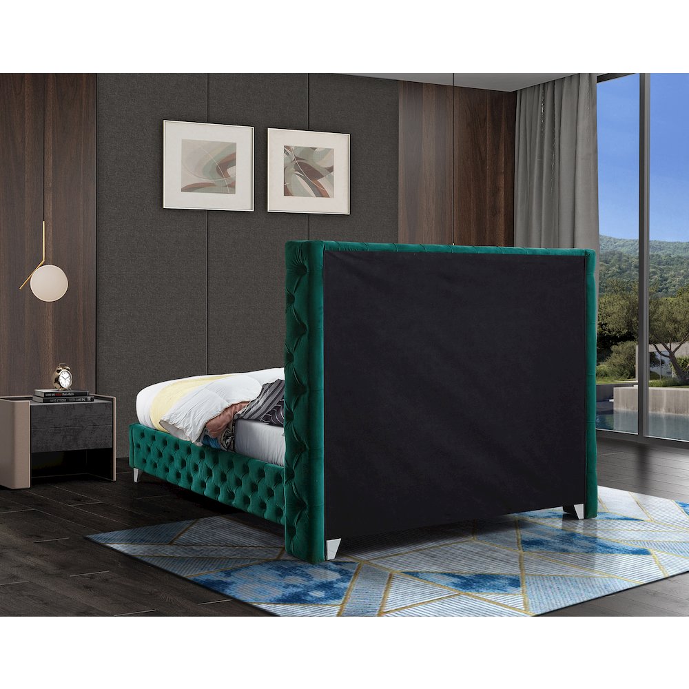 Savan Green Velvet Full Bed