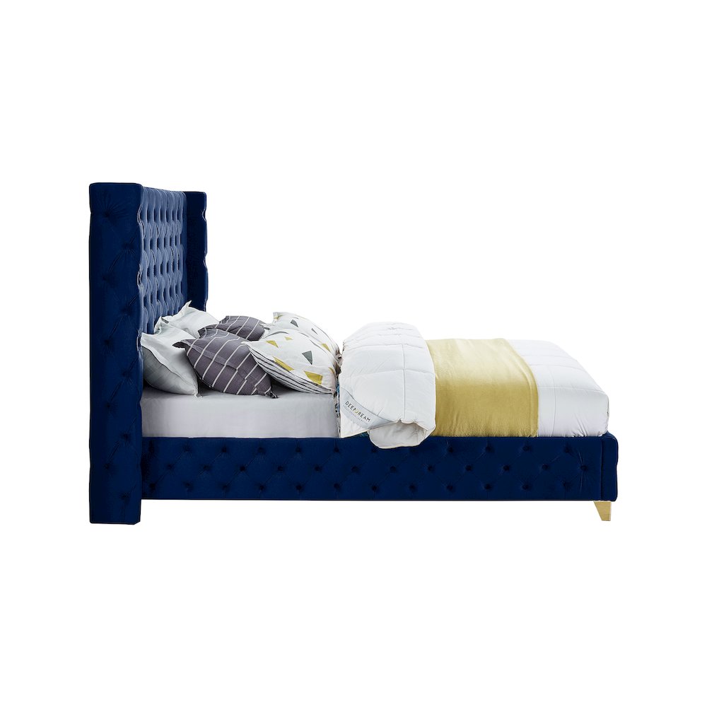 Savan Navy Velvet Full Bed