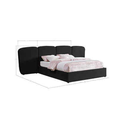 Shiloh Black Boucle Fabric King Bed