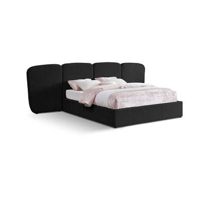 Shiloh Black Boucle Fabric King Bed