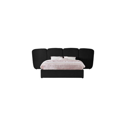 Shiloh Black Boucle Fabric King Bed