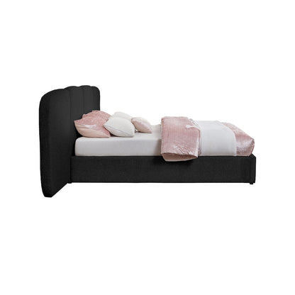 Shiloh Black Boucle Fabric King Bed