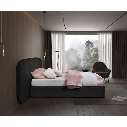 Shiloh Black Boucle Fabric King Bed