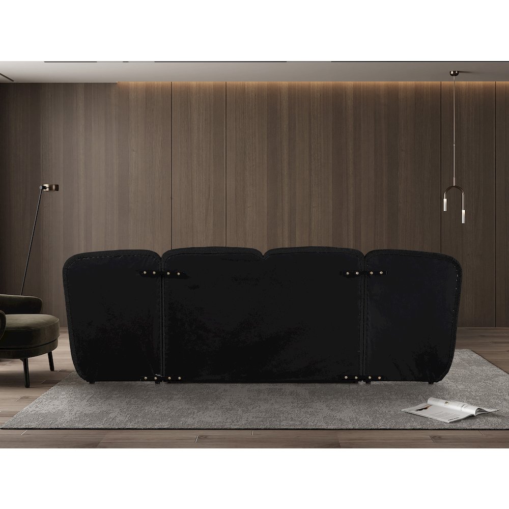Shiloh Black Boucle Fabric King Bed