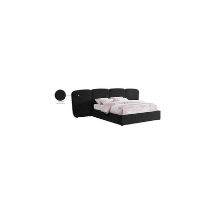 Shiloh Black Boucle Fabric Queen Bed