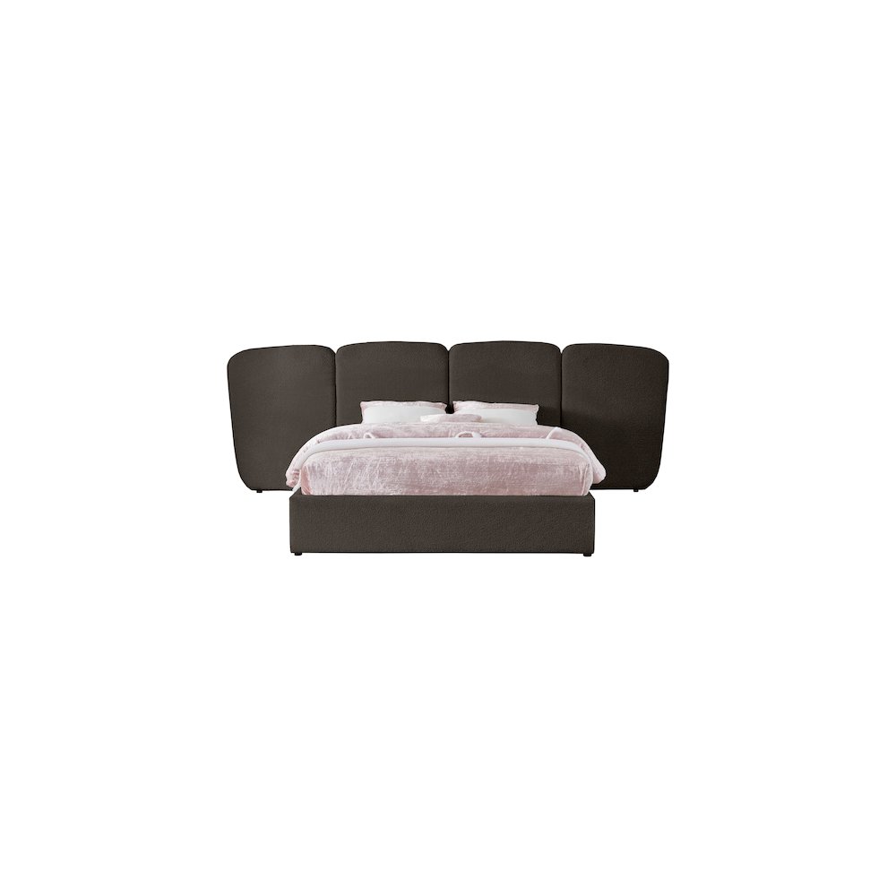 Shiloh Brown Boucle Fabric King Bed