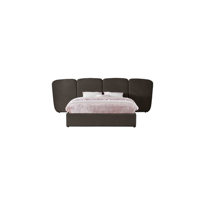 Shiloh Brown Boucle Fabric King Bed