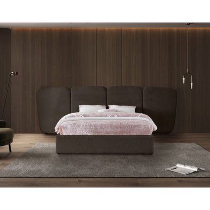 Shiloh Brown Boucle Fabric King Bed