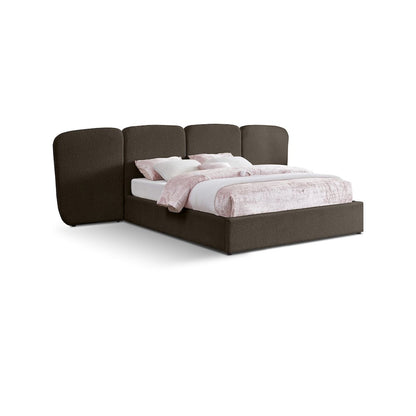 Shiloh Brown Boucle Fabric Queen Bed